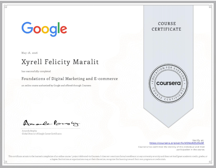 Foundation of Digital Marketing and E-Commerce Certificate